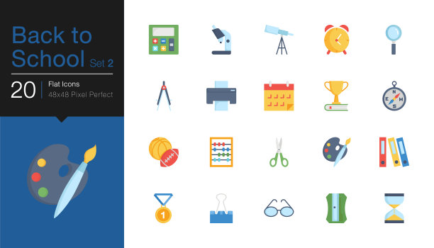 回到学校图标设置2。平面设计。图片下载