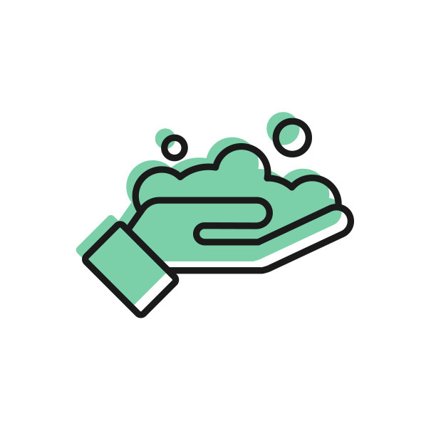 黑线洗手用肥皂图标隔离在白色背景。用肥皂洗手可以预防病毒和细菌。矢量图图片下载