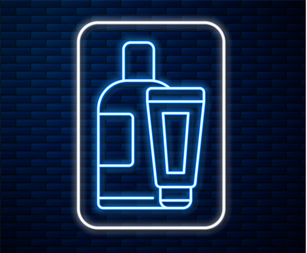 发光的霓虹线霜或乳液化妆品管图片下载