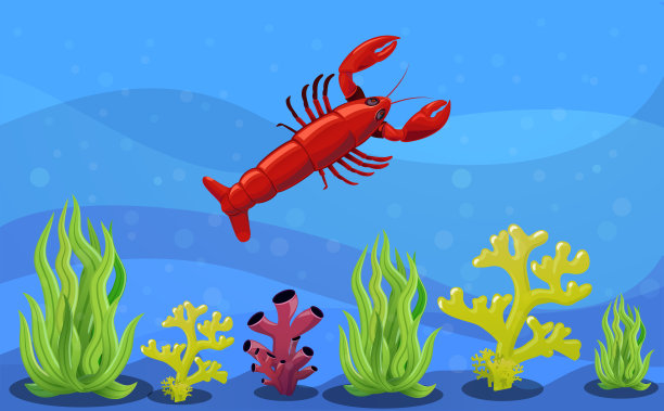 水下植物和生物载体说明。图片下载