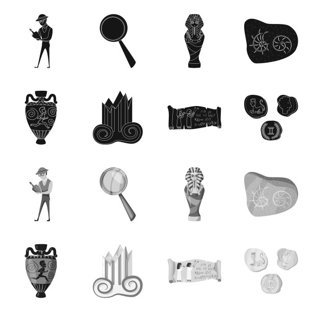 孤立的对象故事和物品图标集图片下载