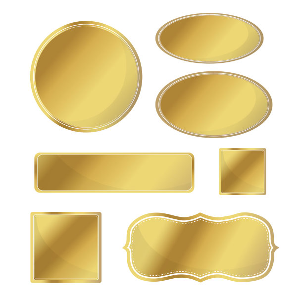 空白金属图标设置金色白色图片下载