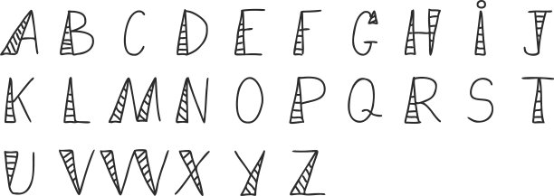 黑色手绘英文字母图片下载