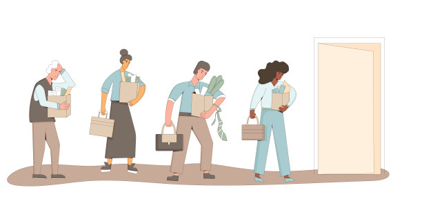 驳回了字符集合。cowokers开火。矢量平面插图。图片下载