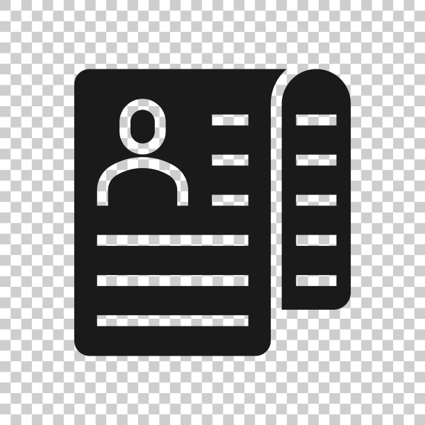 简历图标在扁平化风格的合同文件上图片下载