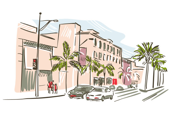 加州洛杉矶勾勒出美国风景图片下载