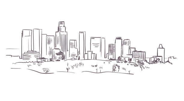 加州洛杉矶勾勒出美国风景图片下载