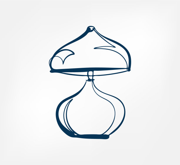 台灯单线设计元素隔离图片下载