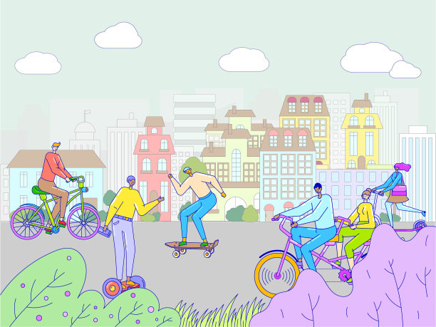 城市运动理念人骑个人生态图片下载