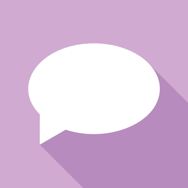 语音气泡图标白色图标与长影子在图片下载