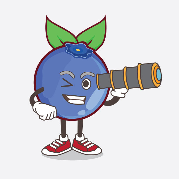 吉祥物采用蓝莓果卡通人物图片下载