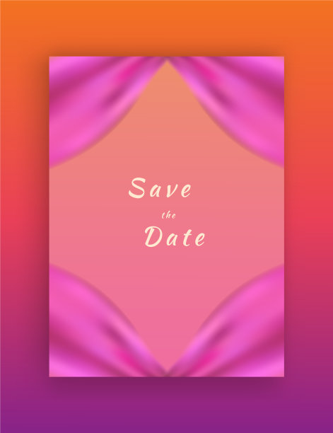 极简主义的邀请卡设计与粉红色图片下载