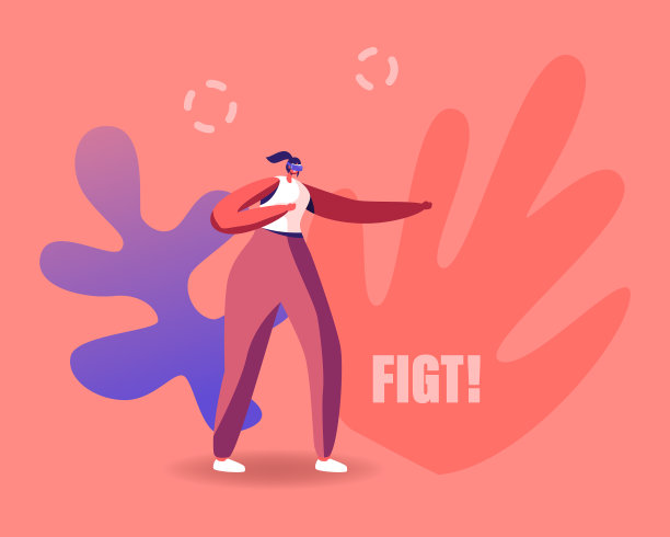 戴着虚拟眼镜的女人与虚拟战斗图片下载