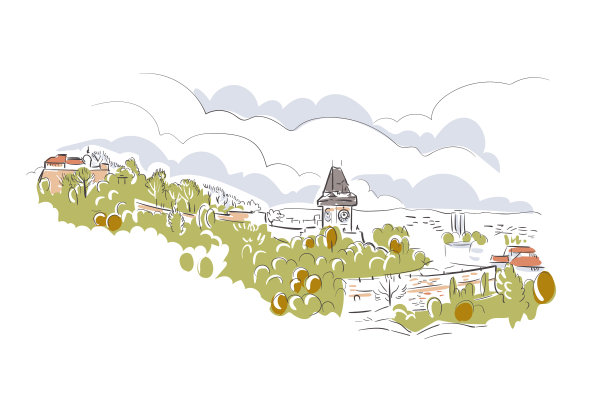 格拉茨奥地利欧洲素描城市线条艺术图片下载