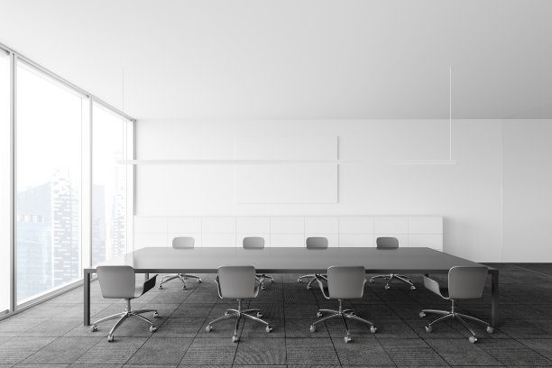 全景白色会议室内部图片下载