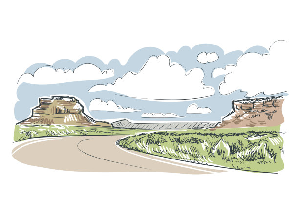 新墨西哥查科卡尼恩素描美国自然图片下载