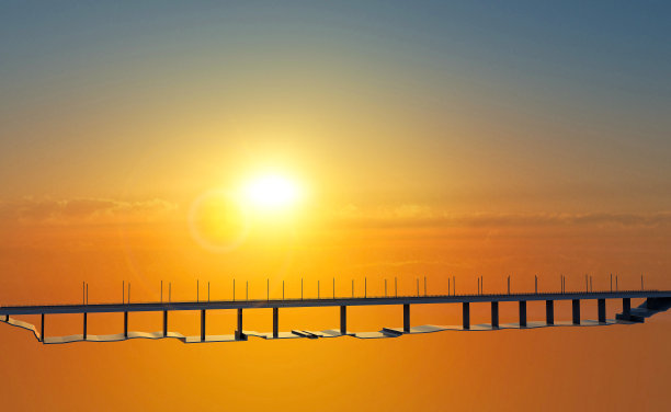 热那亚桥的新项目，前莫兰迪桥，热那亚圣乔治高架桥的截面和轮廓。意大利图片下载