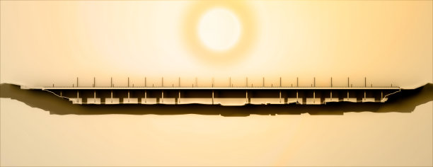 热那亚桥的新项目，前莫兰迪桥，热那亚圣乔治高架桥的截面和轮廓。意大利图片下载