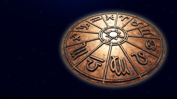 黄道十二宫内铜质占星圈图片下载