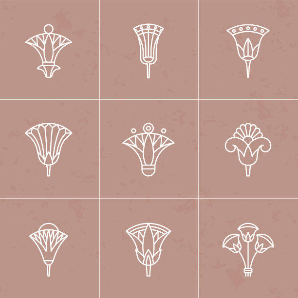 一套标志埃及莲花图片下载