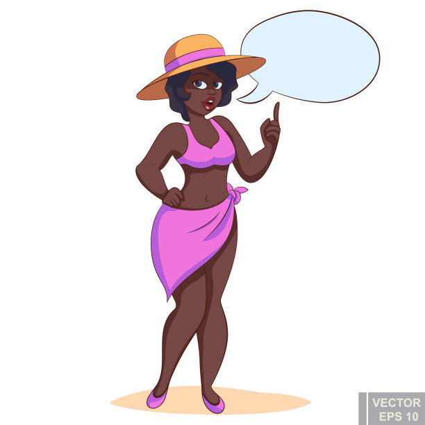 可爱的黑皮肤黑胖胖的胖女孩图片下载