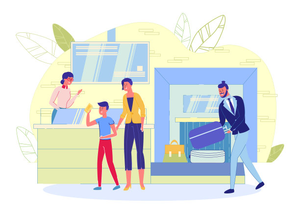 机场行李区有航空公司员工图片下载