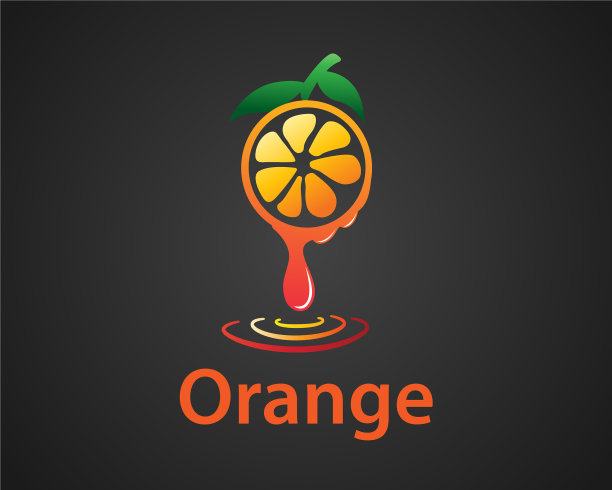 块橙汁融化精华标志设计图片下载