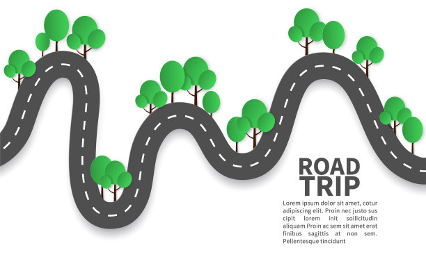 纸路景观与树木折纸图片下载