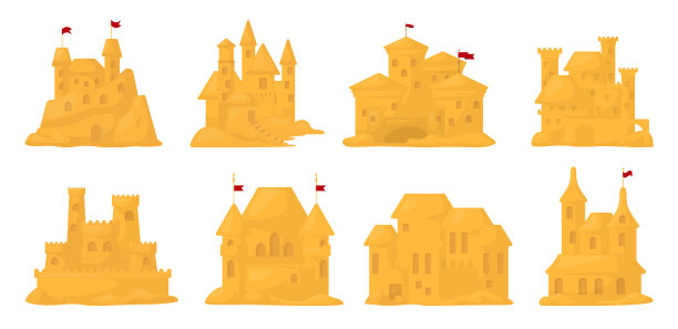 沙堡卡通设定图标图片下载