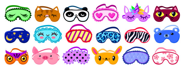 面具睡眠卡通设置图标图片下载