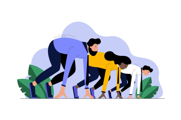 多种族，商业，创业，运动，种族，动机，竞争概念图片下载