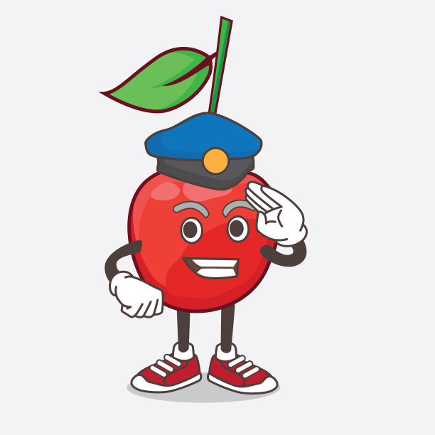 Bing cherry卡通人物作为吉祥物工作图片下载