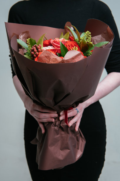 勃艮第包装的花束图片下载