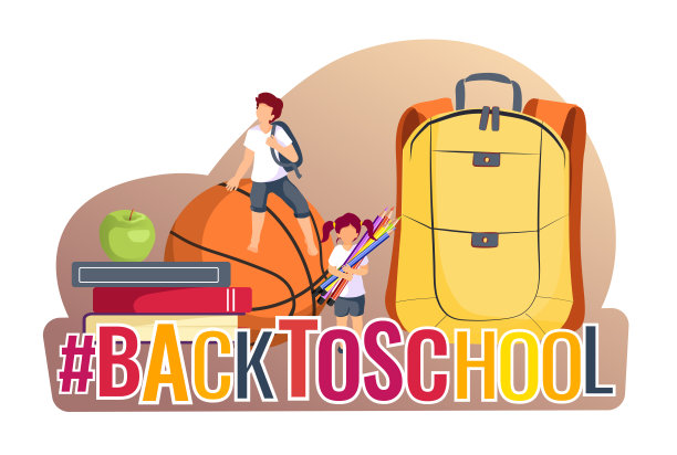 孩子和学习用品。小学，教育，回到学校，儿童班，文具店的概念。图片下载