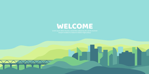 摘要向量景观。背景在一个平坦的风格图片下载