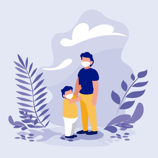 父子带面具外矢量设计图片下载