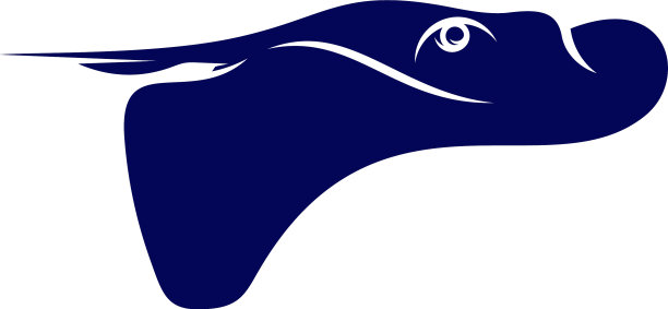 黄貂鱼标志设计模板剪影图片下载