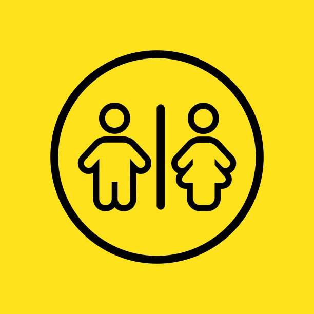 男女厕所图标符号向量图片下载