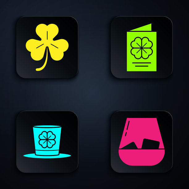 杯威士忌四叶三叶草妖精图片下载