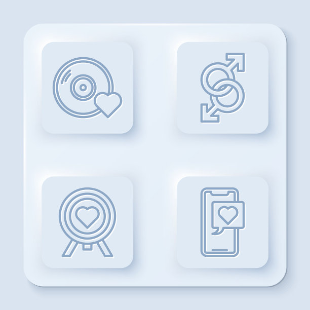 设线浪漫乐男性心的性别象征图片下载