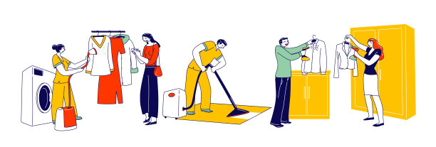 人物使用蒸汽熨斗清洗衣服。洗衣房工作人员将衣架上的衣服蒸掉，男子清洗酒店的抹布图片下载