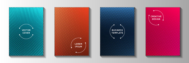 未来点屏幕色调渐变封面页模板矢量工具包。科学笔记本消失了图片下载