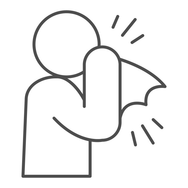 男子与一个冷细线图标，卫生概念，男子打喷嚏到纸巾标志上的白色背景，男子覆盖嘴与纸巾图标在轮廓风格的移动，网络。矢量图形。图片下载