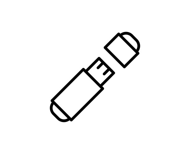 USB闪存盘线性图标图片下载