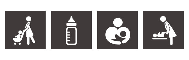 婴儿车图标婴儿推矢量图片下载