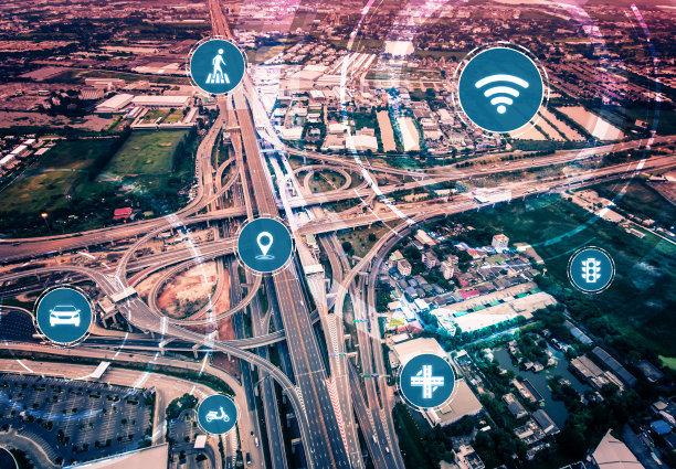 智能交通技术概念的未来汽车交通道路图片下载