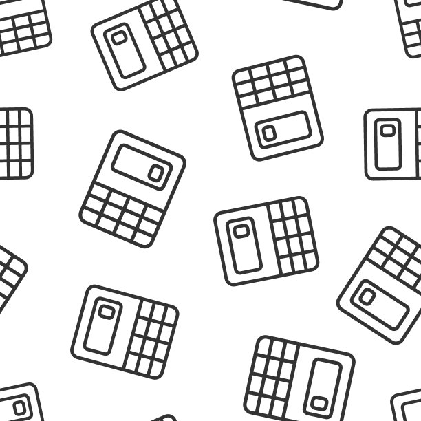 计算器图标在平面风格。计算矢量图上的白色孤立背景。计算无缝模式的业务概念。图片下载