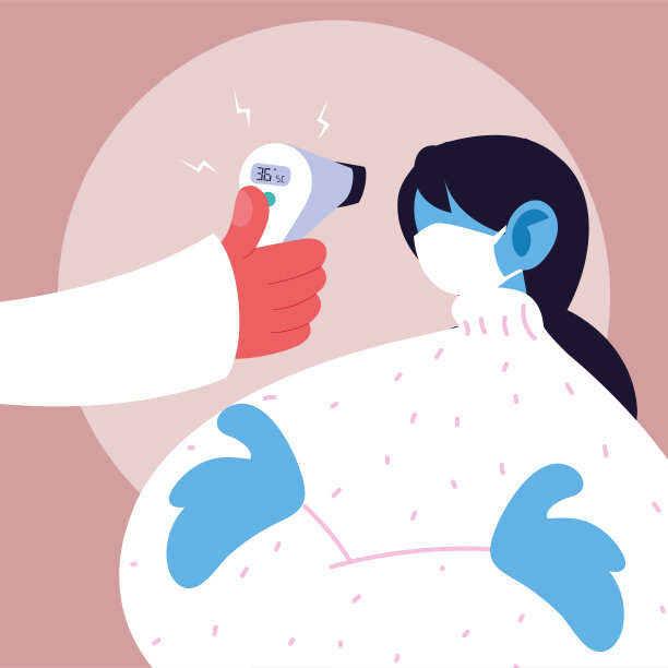 手持式温度计枪检人温度矢量设计图片下载