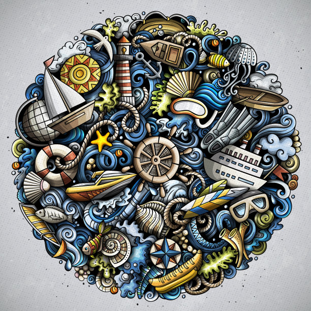 水手手绘涂鸦图片下载