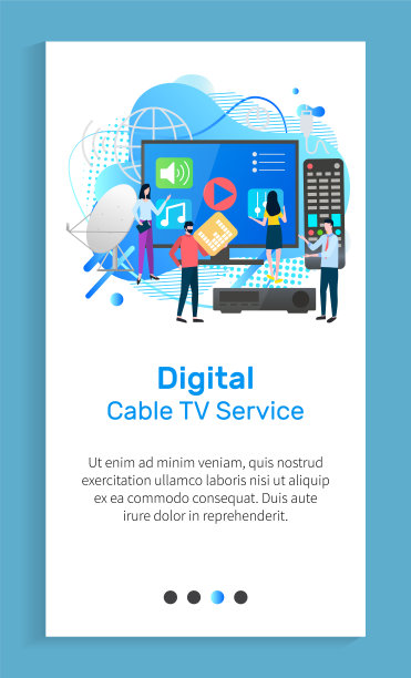 数字有线电视服务电视网站幻灯片图片下载